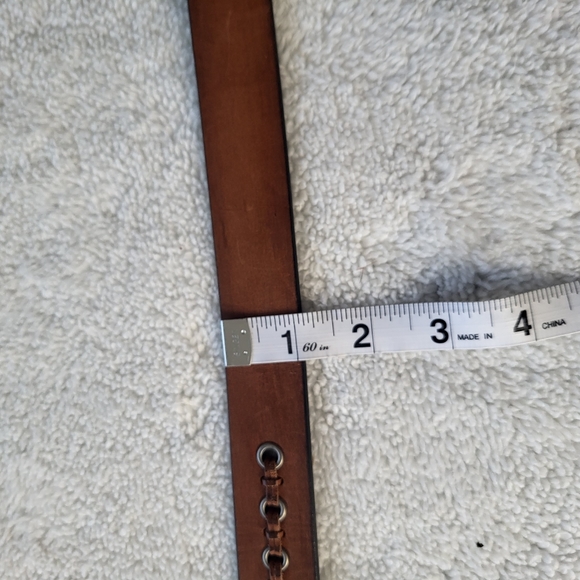 Dockers XL Women's Leather Belt with Braided Metal Embellishments - Picture 3 of 5